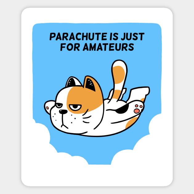 Flying Cat Sticker by Onefacecat